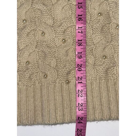 Ann Taylor Wool Angora Sweater Thick Cable Knit Ivory Pearl Rabbit Hair Size XL - Picture 15 of 16